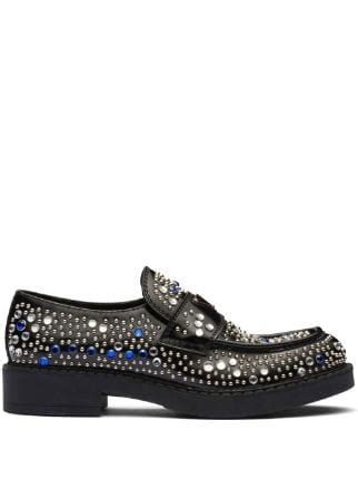 prada rhinestone heels|prada loafers platform.